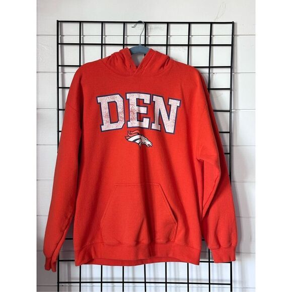 Denver Broncos Orange Scoreboard Pullover Hoodie Mens‎ L Orange NFL Team - Picture 1 of 7